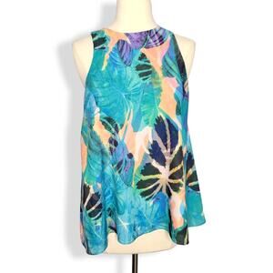 Gianni Bini Sleeveless Tropical Blouse Size Small